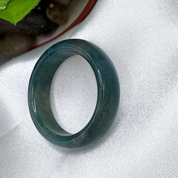 Moss Agate Eternity Band Size 7 - Picture 4 of 5